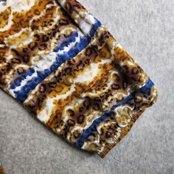 Fig Flower Top Womens 2X Brown Blue Striped Tie Dye Pintuck Rayon Boho Peasant - Picture 5 of 14